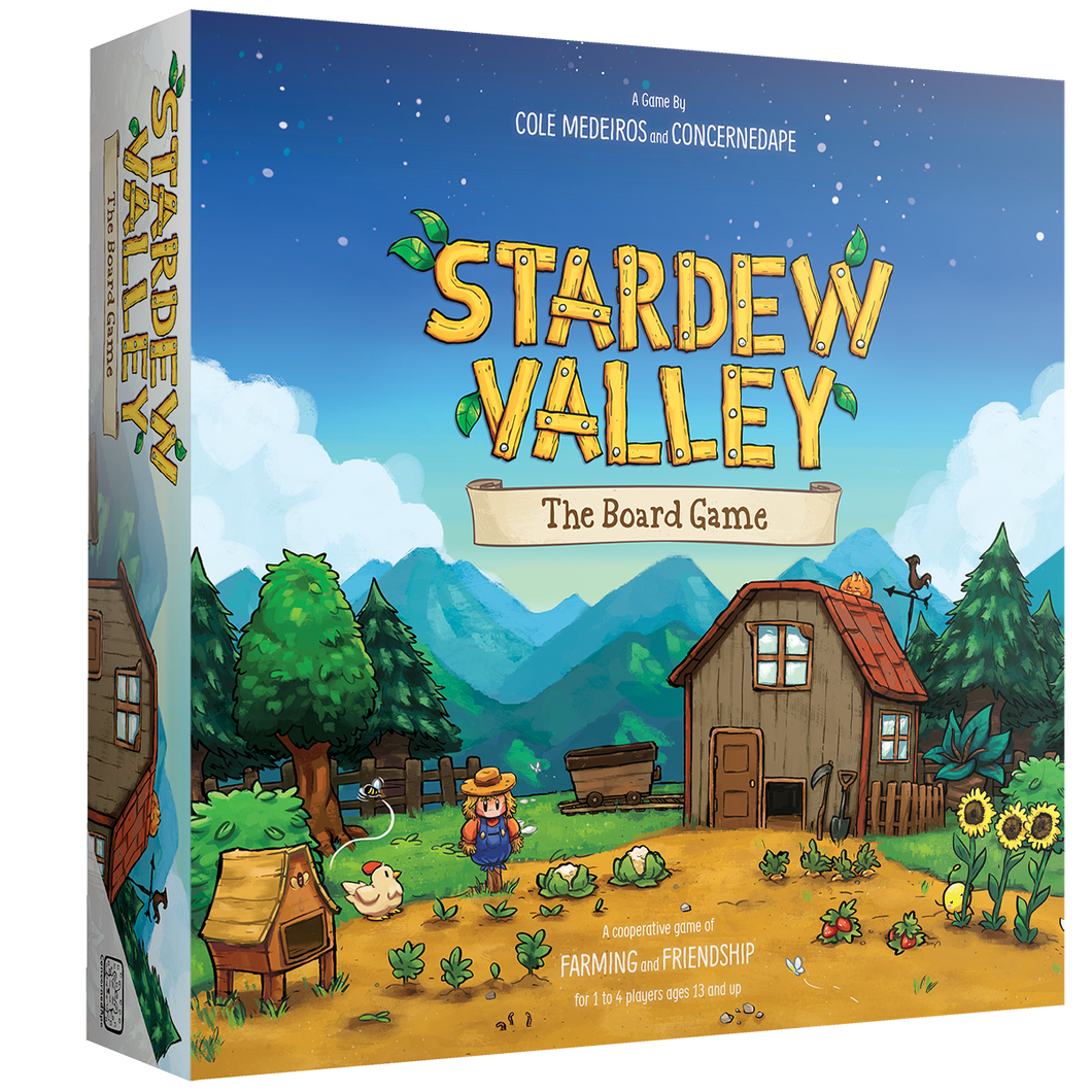 Stardew Valley: The Board Game, a cooperative game of farming and friendship for 1 to 4 players, ages 13 and up.